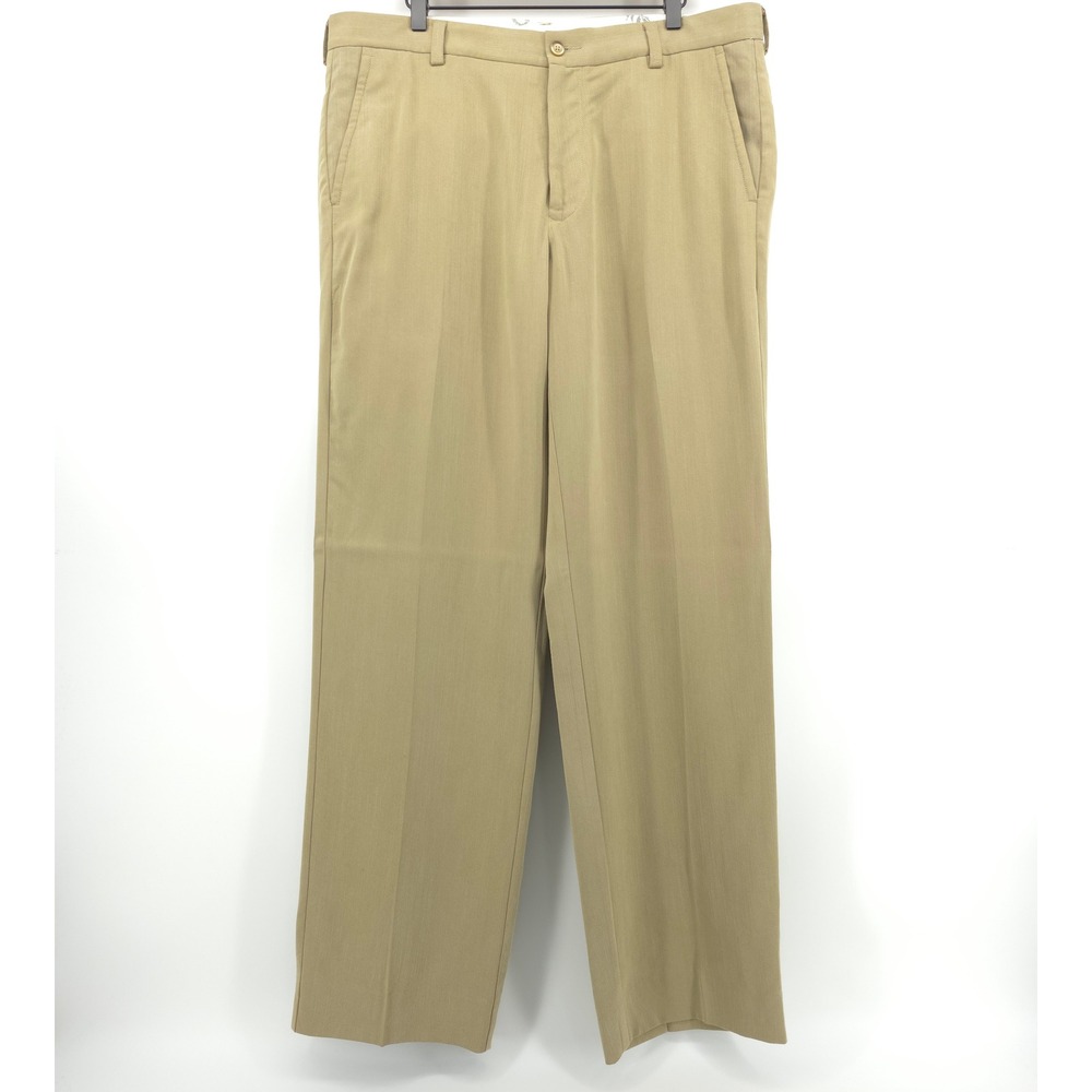 Tommy Bahama Mens Dress Pants 38XUFN 38x34 Khaki Tan Tencel Wool Blend Slacks